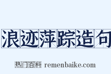 浪迹萍踪造句是什么意思的图片